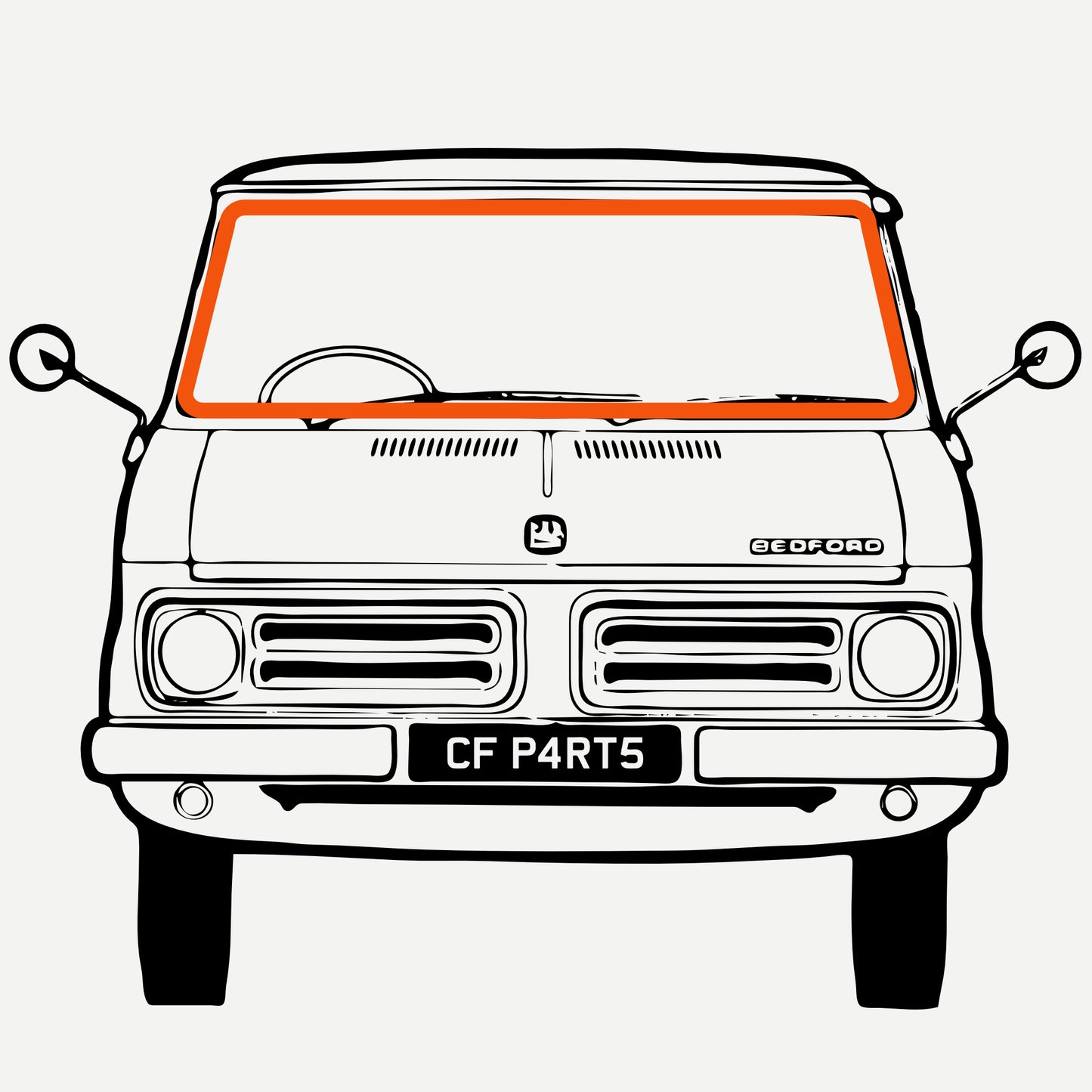 PREORDER - Rubber Windscreen Seal for Bedford CF1 and CF2